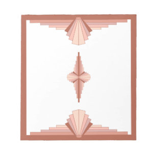 Art deco elements in a rose gold palette notepad