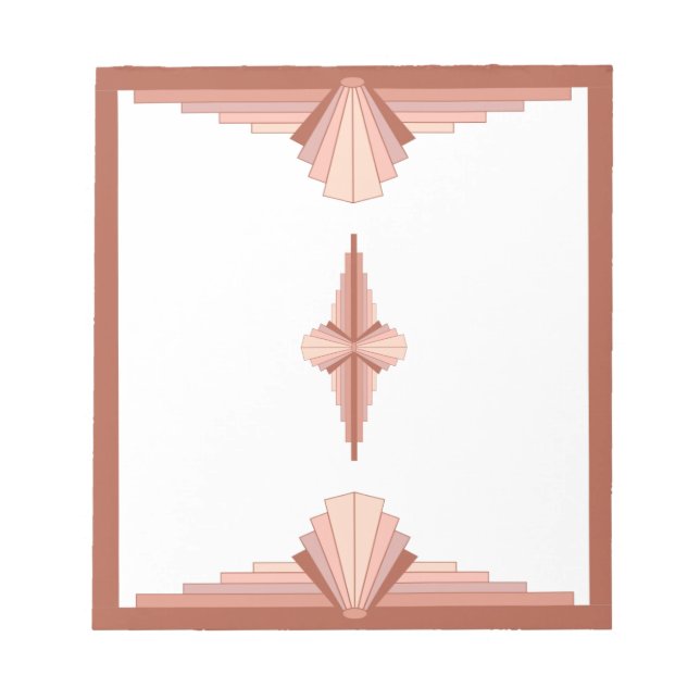 Art deco elements in a rose gold palette notepad (Front)