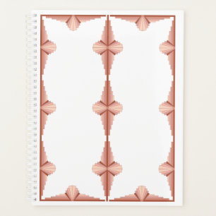 Art deco elements in a rose gold palette planner
