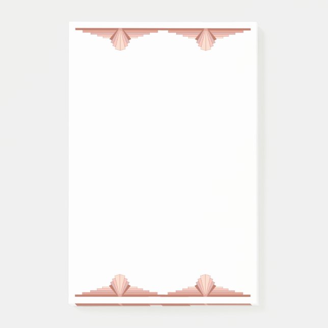 Art deco elements in a rose gold palette post-it notes (Front)