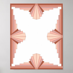 Art deco elements in a rose gold palette poster