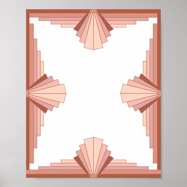 Art deco elements in a rose gold palette poster (Front)