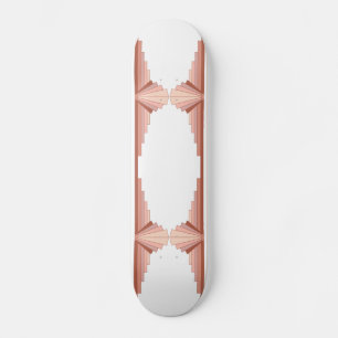 Art deco elements in a rose gold palette skateboard