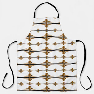 Art deco elements in brown and tan apron