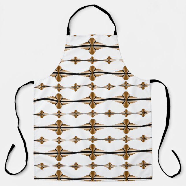 Art deco elements in brown and tan apron (Front)
