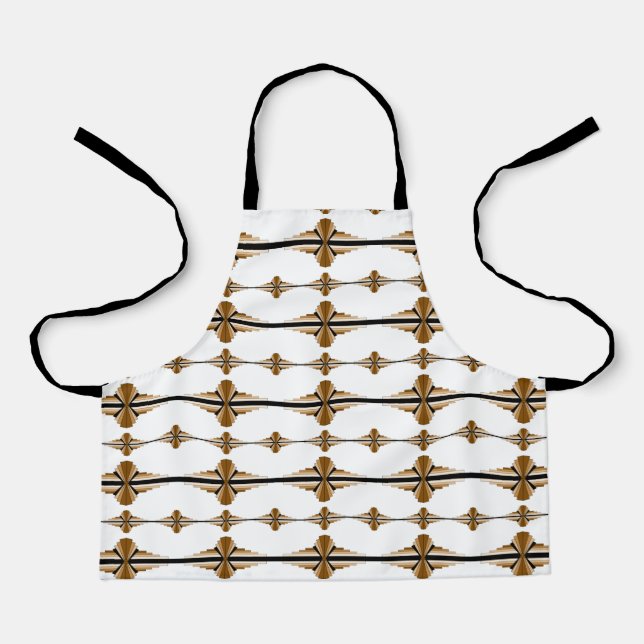 Art deco elements in brown and tan apron (Front)
