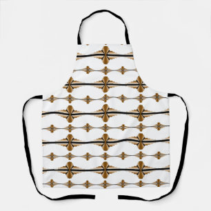 Art deco elements in brown and tan apron