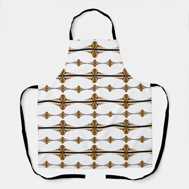 Art deco elements in brown and tan apron (Front)