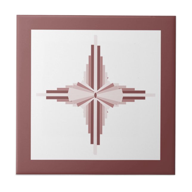 Art deco elements in brown ceramic tile (Front)