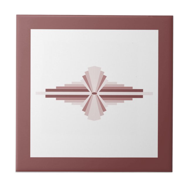 Art deco elements in brown ceramic tile (Front)