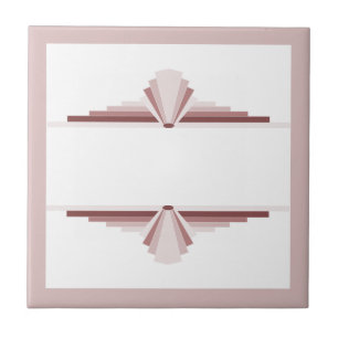 Art deco elements in brown ceramic tile