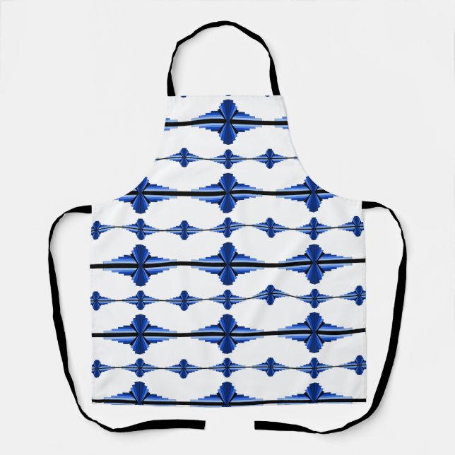 Art deco elements in dark blue apron (Front)