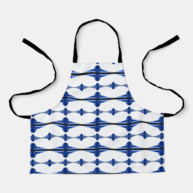 Art deco elements in dark blue apron (Front)