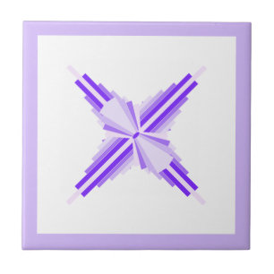 Art deco elements in deep and light purple ceramic tile