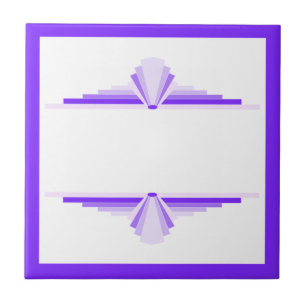 Art deco elements in deep and light purples ceramic tile