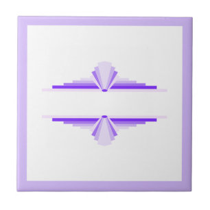 Art deco elements in deep and light purples ceramic tile