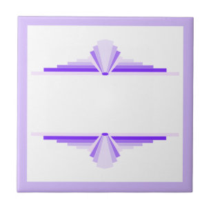 Art deco elements in deep and light purples ceramic tile
