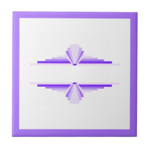Art deco elements in deep and light purples ceramic tile