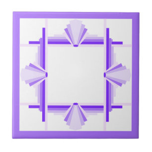 Art deco elements in deep and light purples ceramic tile