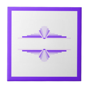Art deco elements in deep and light purples ceramic tile