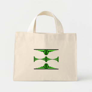 Art deco elements in deep green mini tote bag