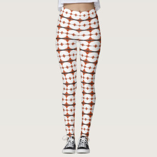Art deco elements in deep orange leggings