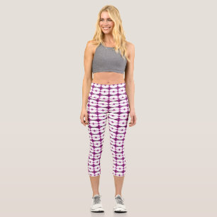 Art deco elements in deep pink capri leggings