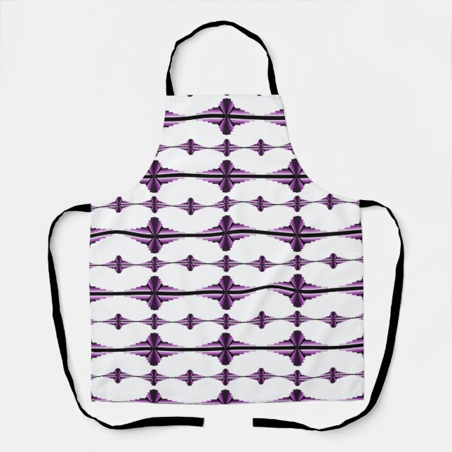 Art deco elements in deep plum apron (Front)
