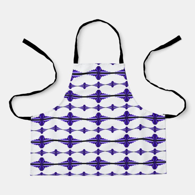 Art deco elements in deep purple apron (Front)