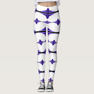 Art deco elements in deep purple leggings