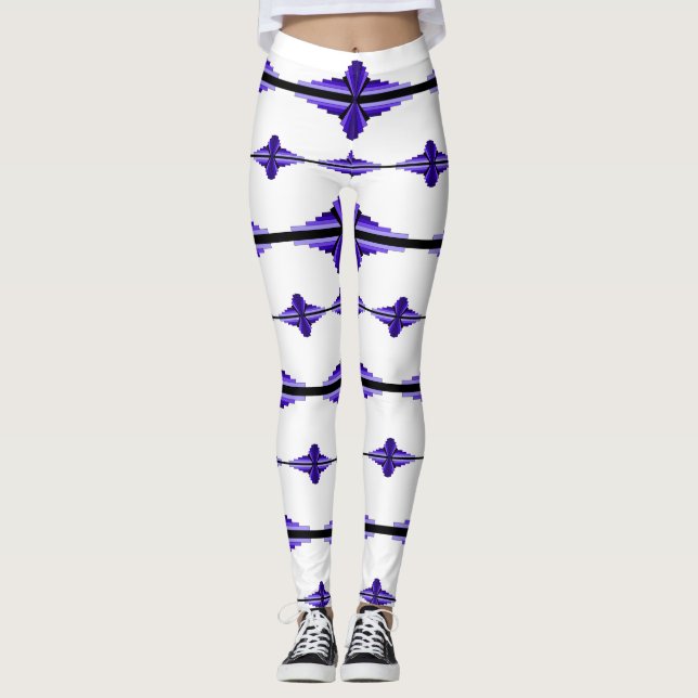 Art deco elements in deep purple leggings (Front)