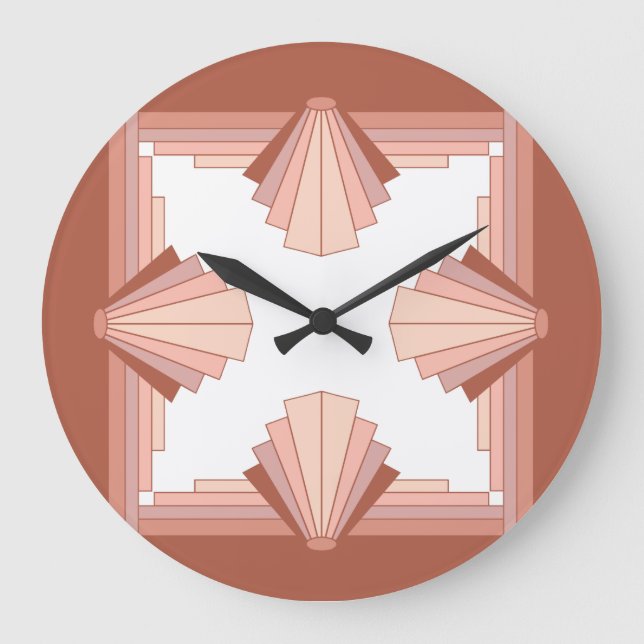 Art deco elements in full rose gold04 large clock (Front)
