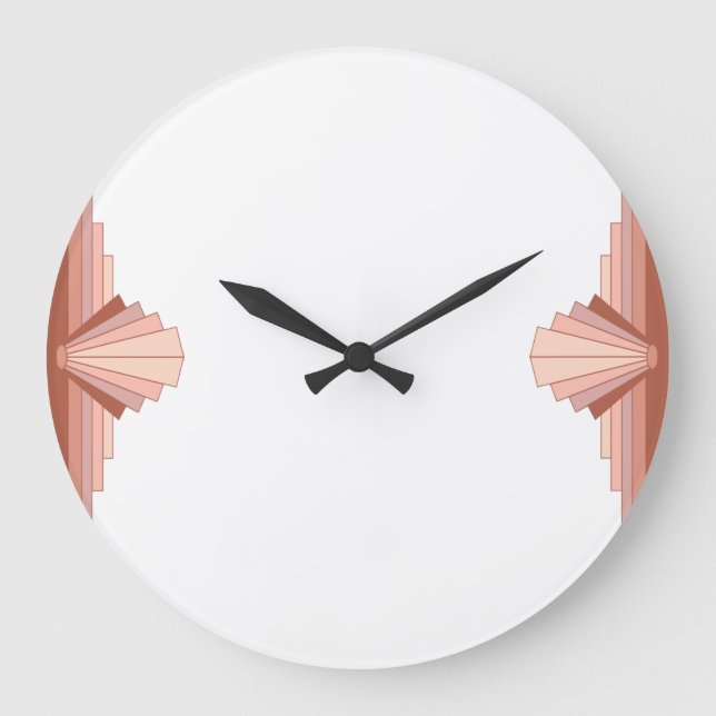 Art deco elements in full rose gold large clock (Front)