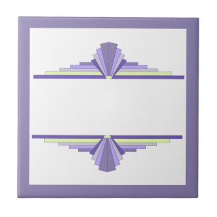 Art deco elements in lemon & purple ceramic tile