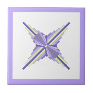 Art deco elements in lemon & purple ceramic tile