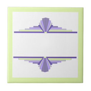 Art deco elements in lemon & purple ceramic tile