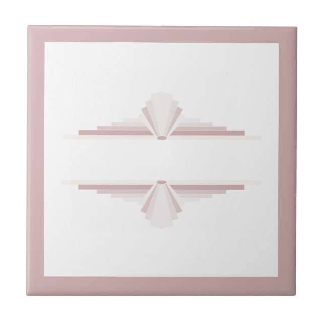 Art deco elements in light brown ceramic tile (Front)