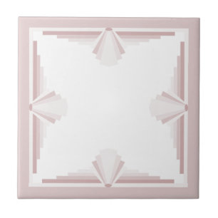 Art deco elements in light brown ceramic tile