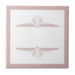 Art deco elements in light brown ceramic tile