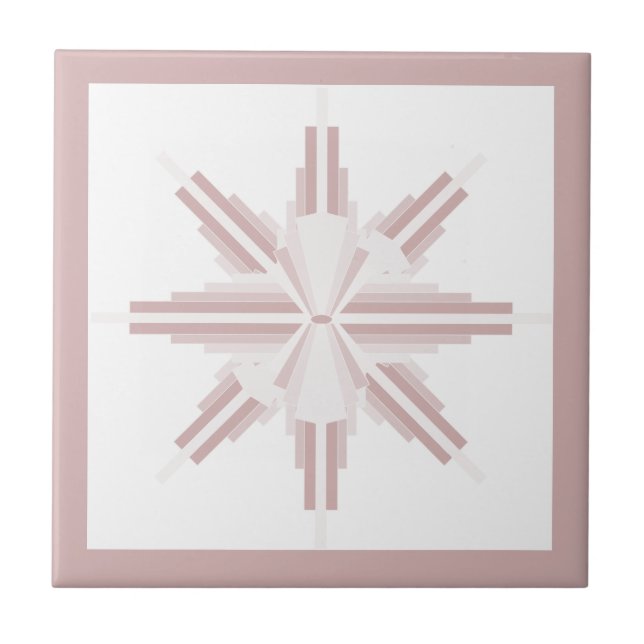 Art deco elements in light brown ceramic tile (Front)