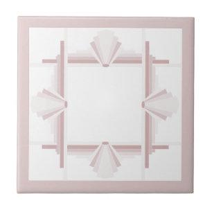 Art deco elements in light brown ceramic tile
