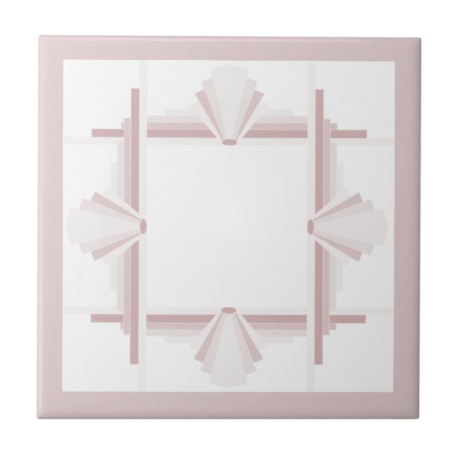 Art deco elements in light brown ceramic tile (Front)