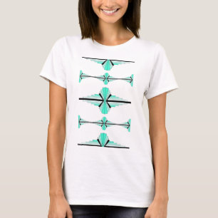 Art deco elements in light green T-Shirt