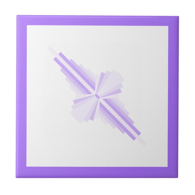 Art deco elements in light purples ceramic tile (Front)