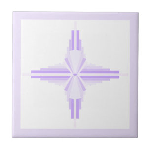 Art deco elements in light purples ceramic tile