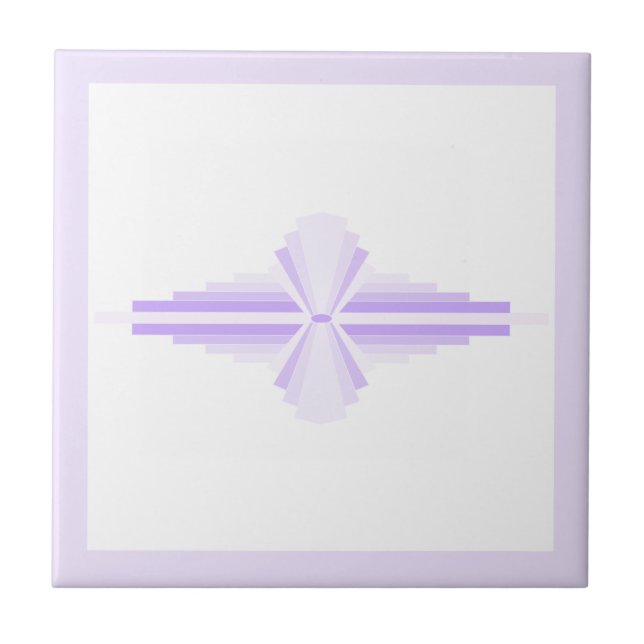 Art deco elements in light purples ceramic tile (Front)