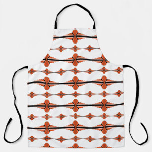 Art deco elements in orange apron