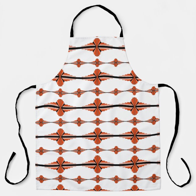 Art deco elements in orange apron (Front)