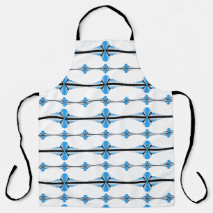 Art deco elements in pastel blue apron