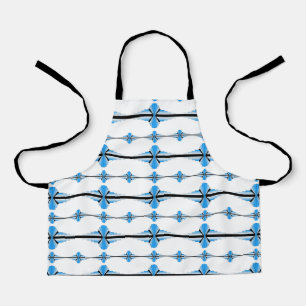 Art deco elements in pastel blue apron